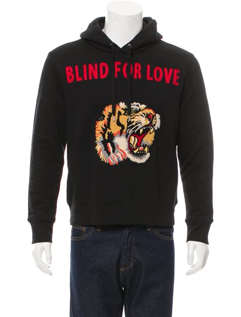 gucci men's black blind for love tiger hoodie|blind for love tiger hoodie.